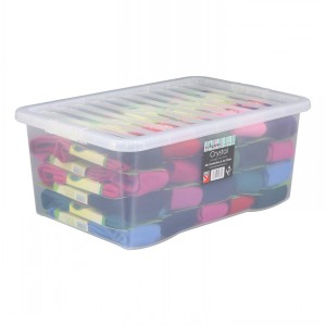 Wham Crystal Plastic Storage Box & Lid Size 14 (45 Litre)